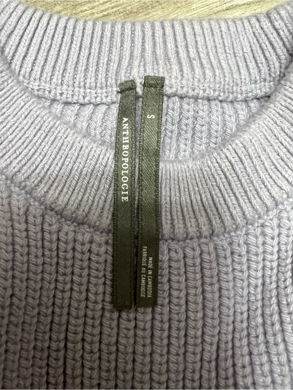 Anthropologie Light Lavender Cable-Knit Long Sleeve Dress - Picture 2 of 4